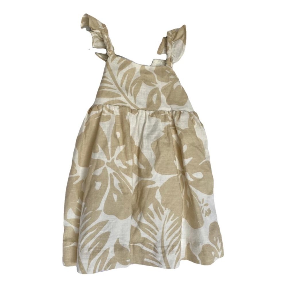 Baby Gap Linen dress. Crème flowers. NWT!